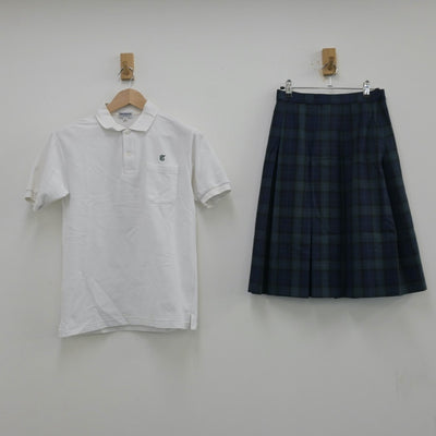 【中古】大阪府 枚方市第三中学校 女子制服 2点（シャツ・スカート）sf013540