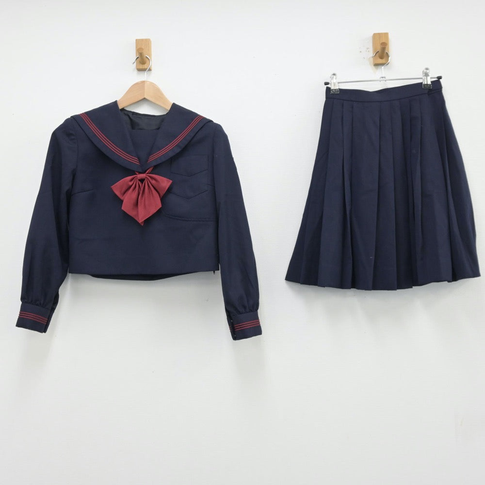 【中古】神奈川県 横浜隼人高等学校 女子制服 5点（セーラー服・ニット・スカート）sf013541