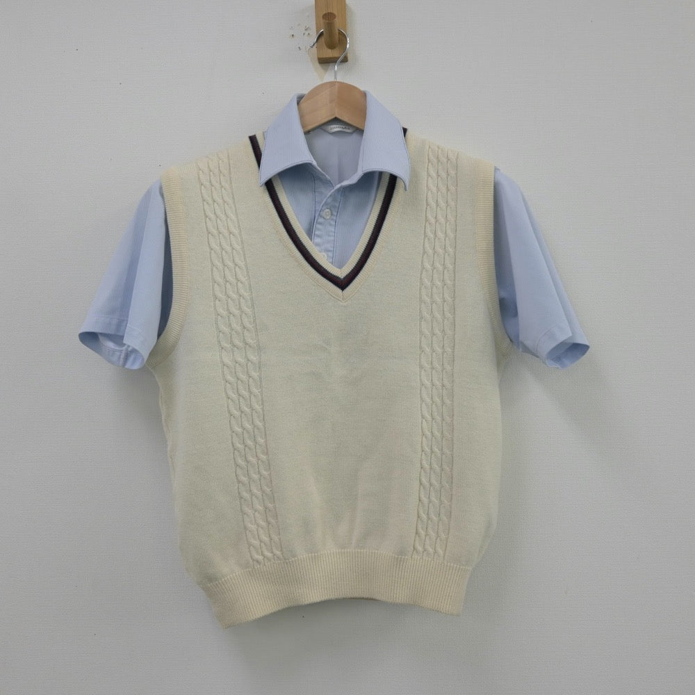 【中古】鹿児島県 鹿児島情報高等学校 女子制服 4点（シャツ・シャツ・ニットベスト）sf013542