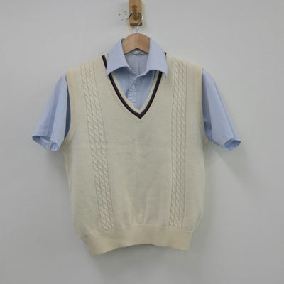 【中古】鹿児島県 鹿児島情報高等学校 女子制服 4点（シャツ・シャツ・ニットベスト）sf013542