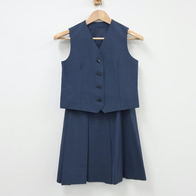 【中古】東京都 ひばりヶ丘中学校 女子制服 2点（ベスト・スカート）sf013544