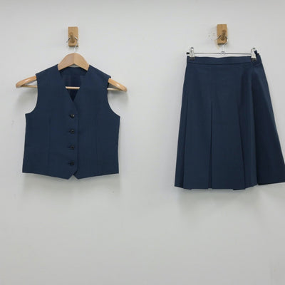 【中古】東京都 ひばりヶ丘中学校 女子制服 2点（ベスト・スカート）sf013544