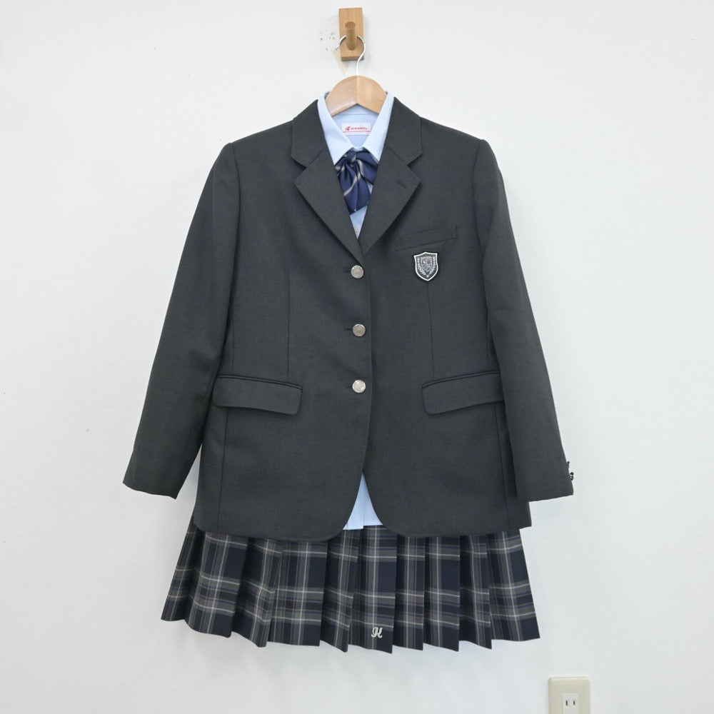 【中古】大阪府 大阪府立貝塚高等学校 女子制服 6点（ブレザー・シャツ・スカート）sf013561