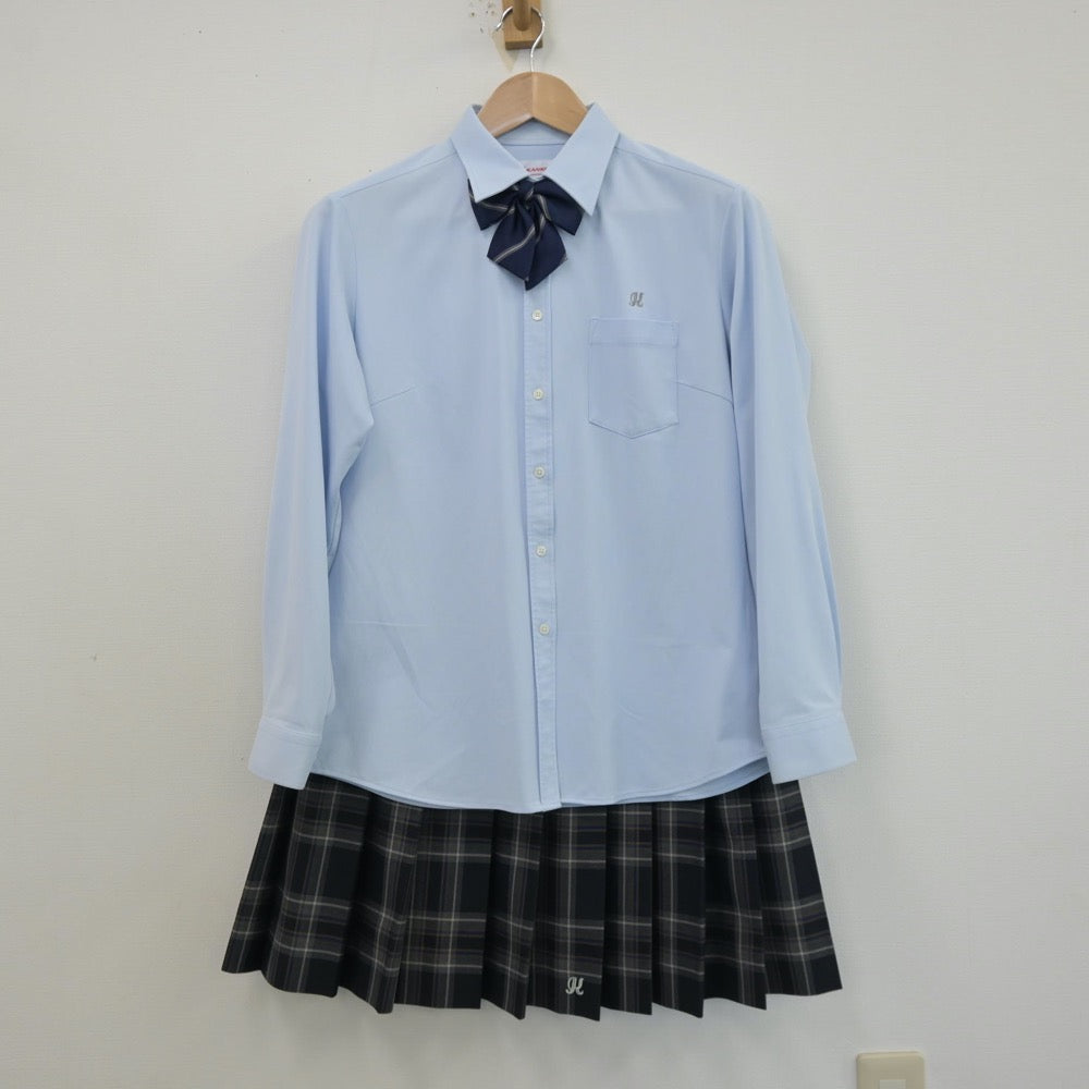 【中古】大阪府 大阪府立貝塚高等学校 女子制服 6点（ブレザー・シャツ・スカート）sf013561