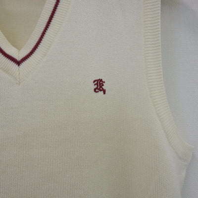 【中古】埼玉県 春日部共栄高等学校 女子制服 2点（ニットベスト・ニットベスト）sf013566