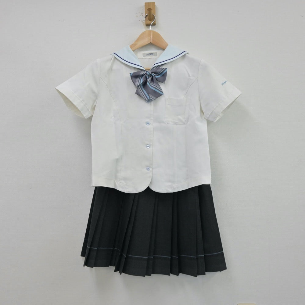 【中古】福岡県 福岡県立光陵高等学校 女子制服 5点（セーラー服・ニットベスト・スカート）sf013577