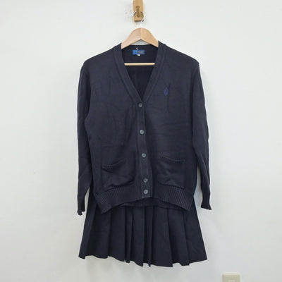 【中古】東京都 普連土学園高等学校 女子制服 2点（ニット・スカート）sf013589