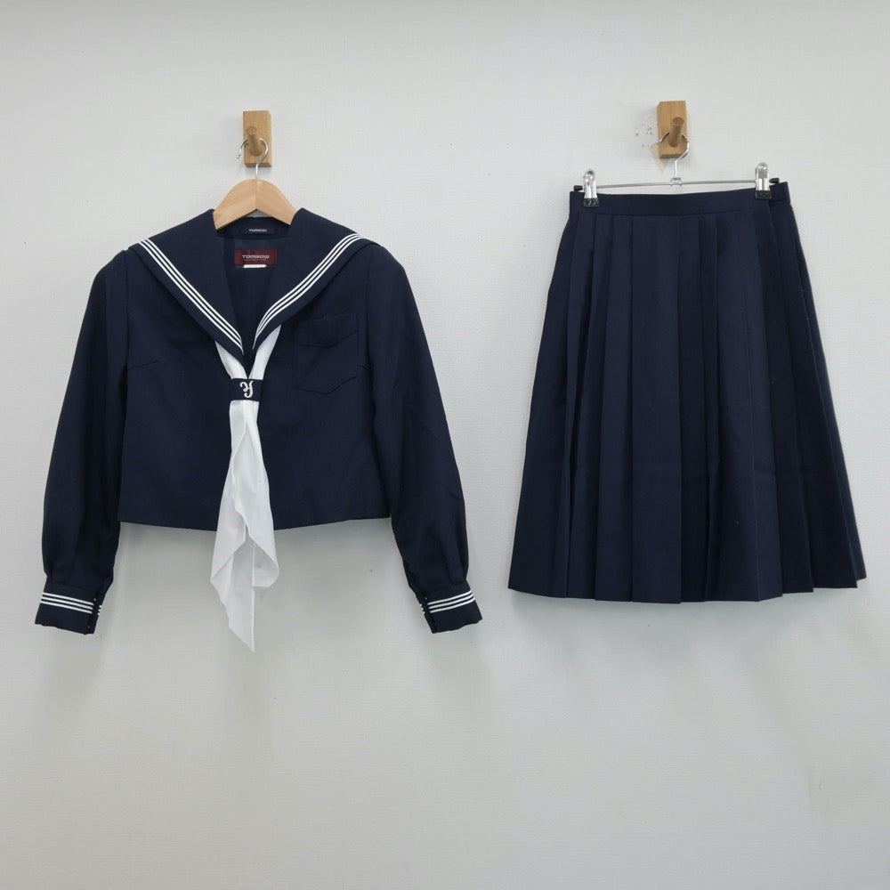 【中古】北海道 函館市湯川中学校 女子制服 5点（セーラー服・セーラー服・スカート）sf013590