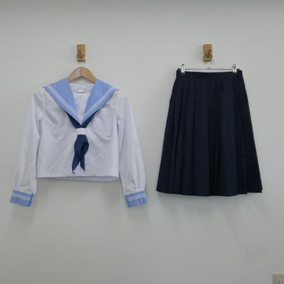 【中古】北海道 函館市湯川中学校 女子制服 5点（セーラー服・セーラー服・スカート）sf013590