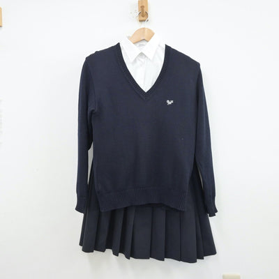 【中古】埼玉県 大宮南高等学校 女子制服 4点（ブレザー・シャツ・ニット・スカート）sf013591