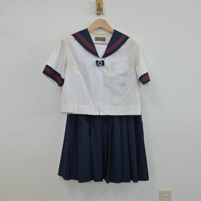 【中古】埼玉県 大谷中学校 女子制服 3点（セーラー服・スカート）sf013593
