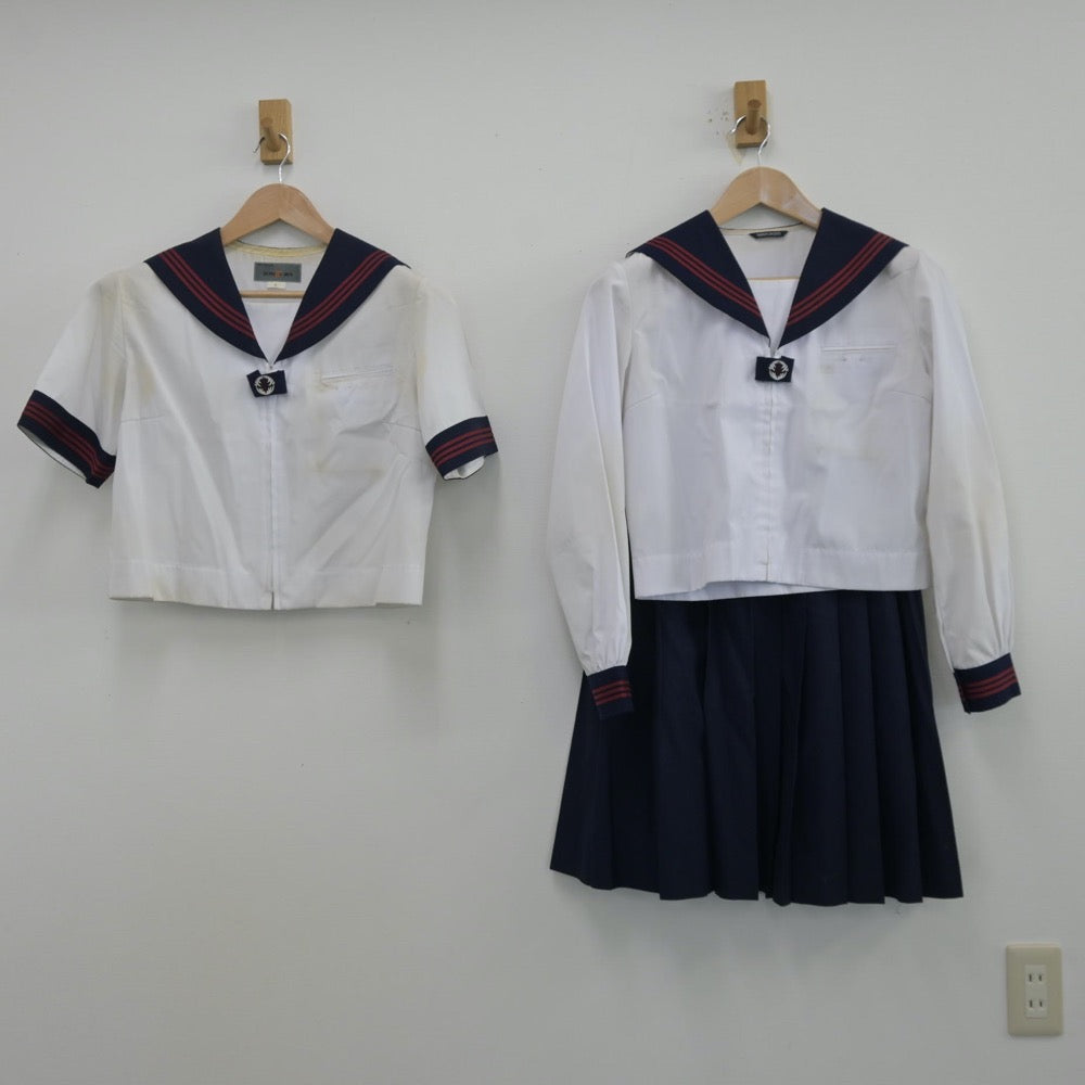 【中古】埼玉県 大谷中学校 女子制服 3点（セーラー服・スカート）sf013593
