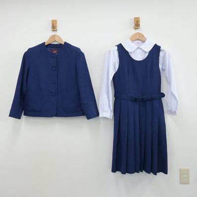 【中古】青森県 青森東高等学校 女子制服 4点（ブレザー・シャツ・ジャンパースカート）sf013595