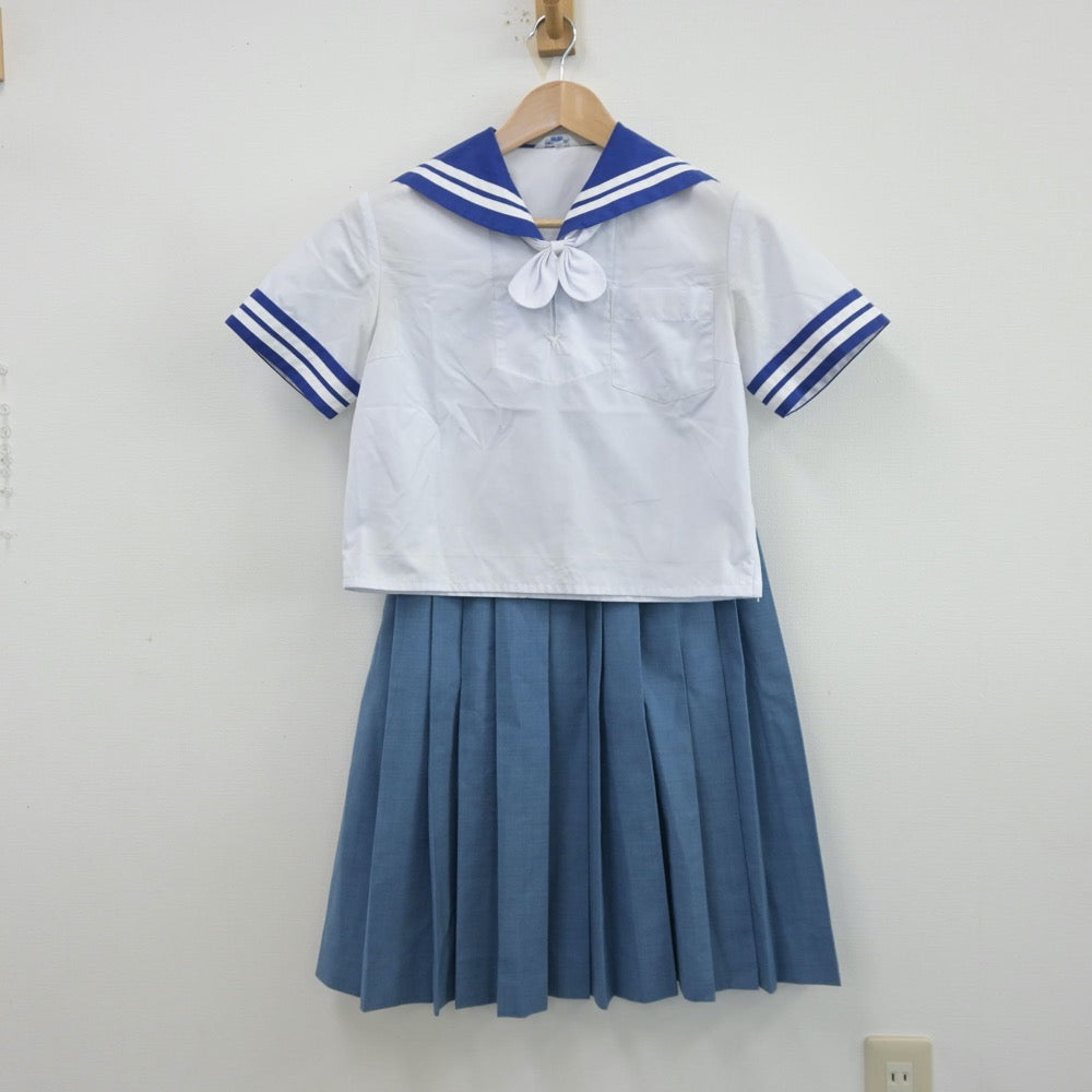 【中古】熊本県 熊本市立西山中学校 女子制服 3点（セーラー服・スカート）sf013598