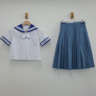 【中古】熊本県 熊本市立西山中学校 女子制服 3点（セーラー服・スカート）sf013598