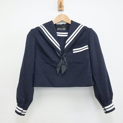 【中古】熊本県 熊本市立西山中学校 女子制服 3点（セーラー服・ジャンパースカート）sf013600