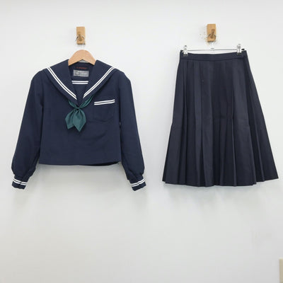 【中古】静岡県 高洲中学校 女子制服 3点（セーラー服・スカート）sf013613