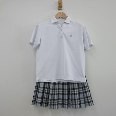 【中古】愛知県 同朋高等学校 女子制服 4点（シャツ・シャツ・ニットベスト・スカート）sf013620