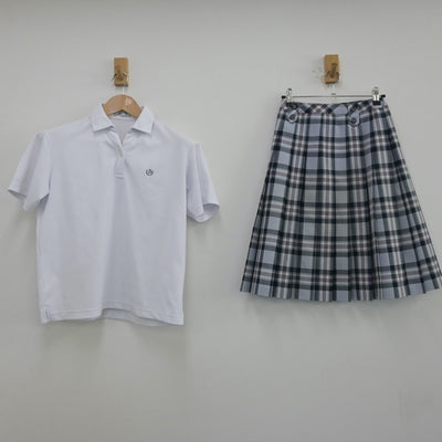 【中古】愛知県 同朋高等学校 女子制服 4点（シャツ・シャツ・ニットベスト・スカート）sf013620