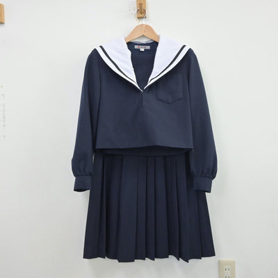 【中古】愛知県 黄金中学校 女子制服 2点（セーラー服・スカート）sf013623