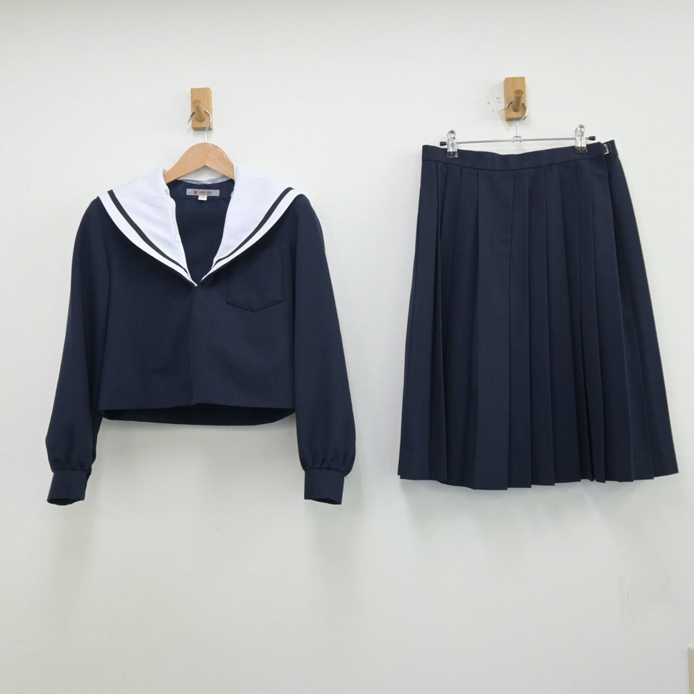 【中古】愛知県 黄金中学校 女子制服 2点（セーラー服・スカート）sf013623