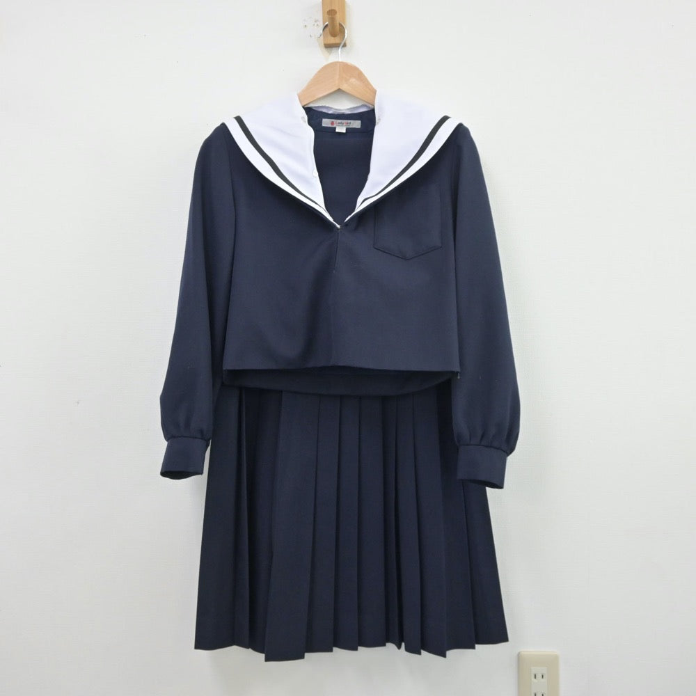 【中古】愛知県 黄金中学校 女子制服 2点（セーラー服・スカート）sf013625