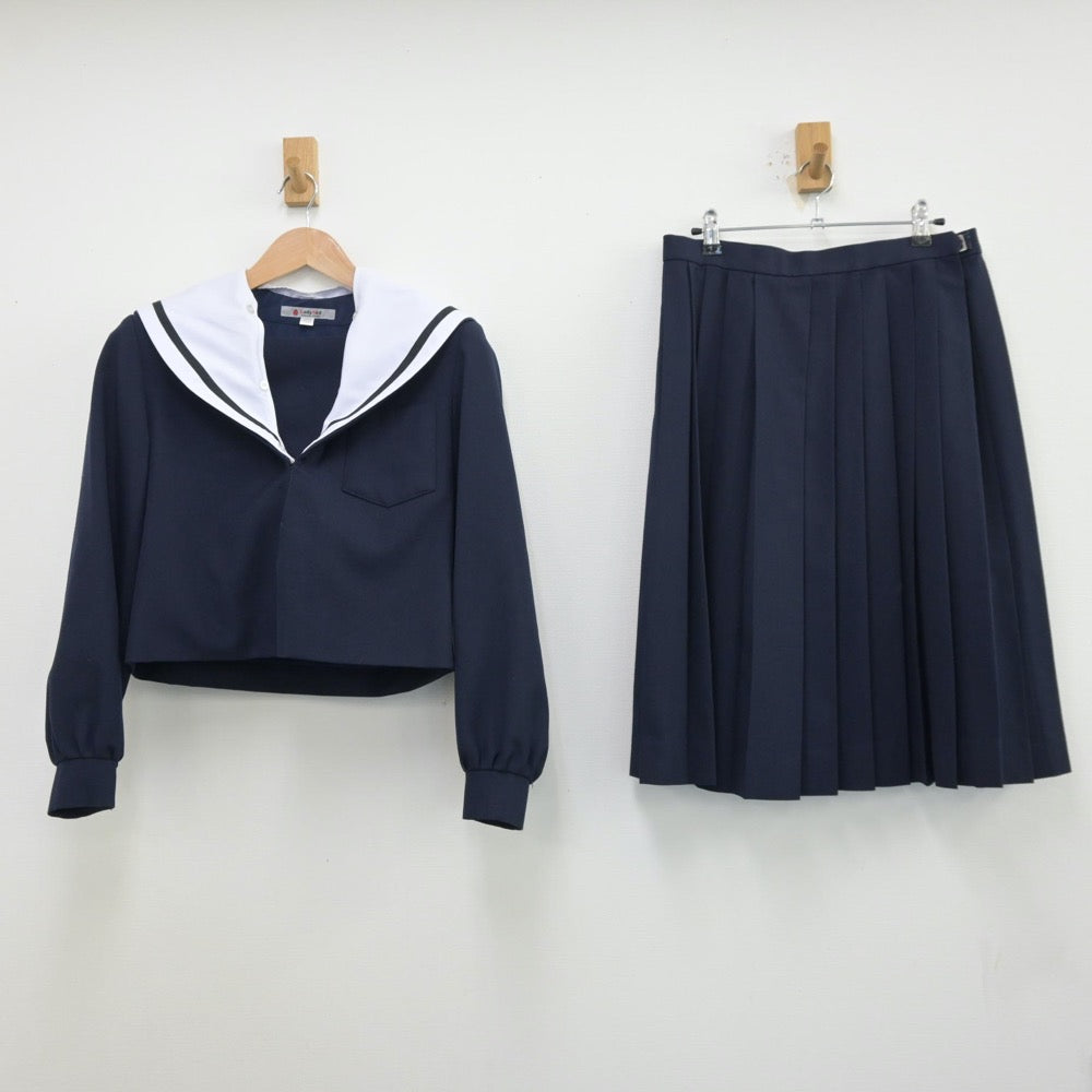 【中古】愛知県 黄金中学校 女子制服 2点（セーラー服・スカート）sf013625