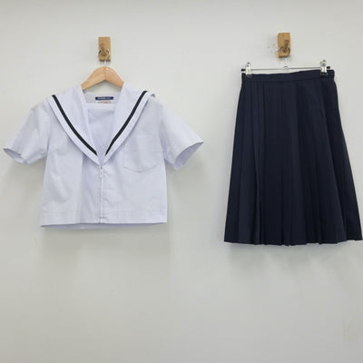 【中古】愛知県 黄金中学校 女子制服 2点（セーラー服・スカート）sf013627