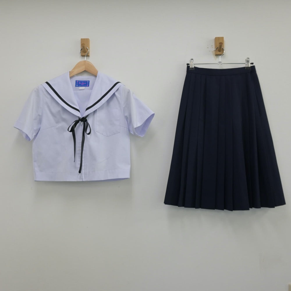 【中古】愛知県 黄金中学校 女子制服 3点（セーラー服・スカート）sf013628