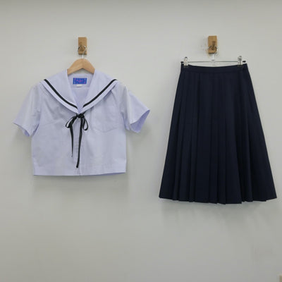 【中古】愛知県 黄金中学校 女子制服 3点（セーラー服・スカート）sf013628