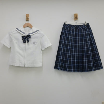 【中古】北海道 北海道札幌英藍高等学校 女子制服 4点（セーラー服・ニットベスト・スカート）sf013645