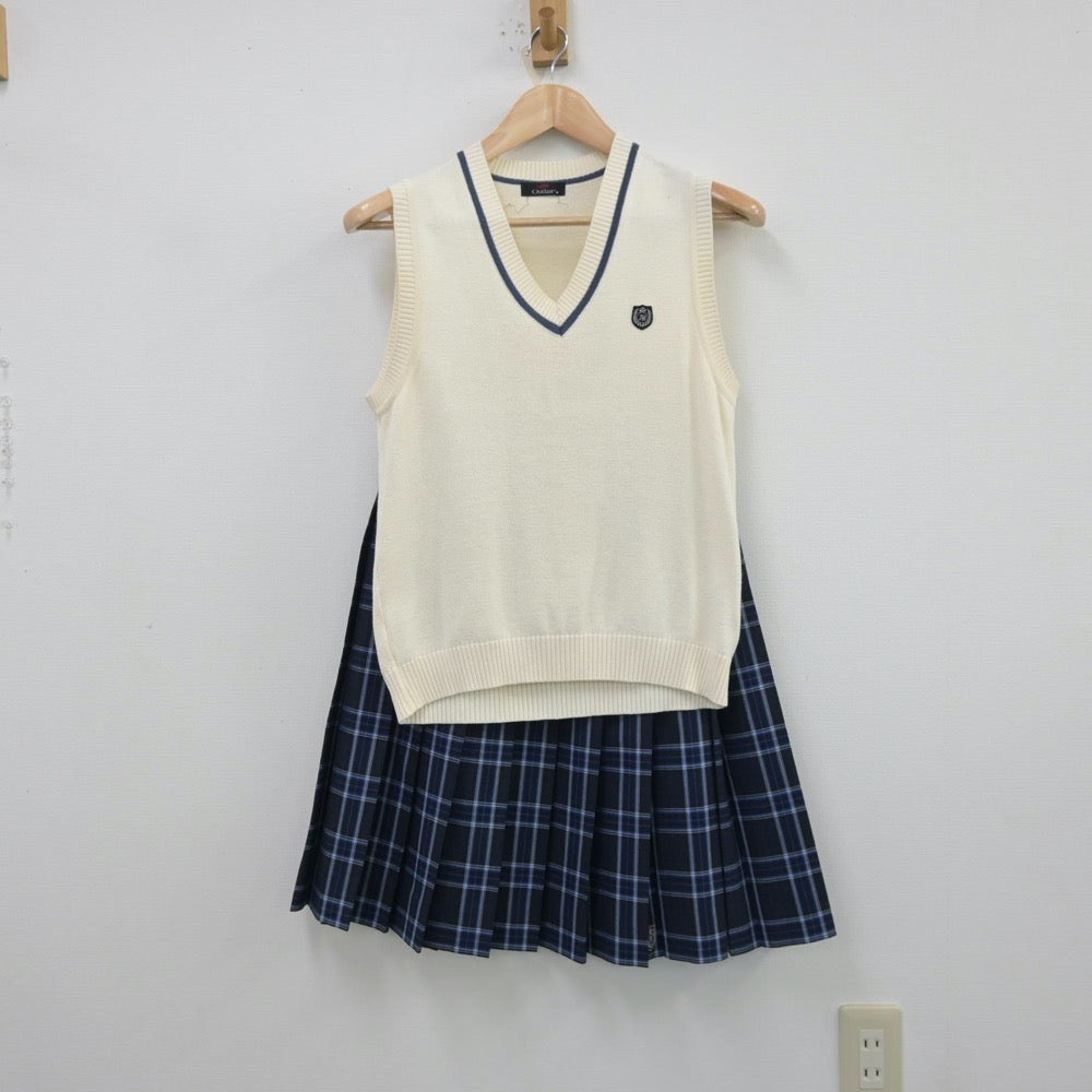 【中古】北海道 北海道札幌英藍高等学校 女子制服 4点（セーラー服・ニットベスト・スカート）sf013645