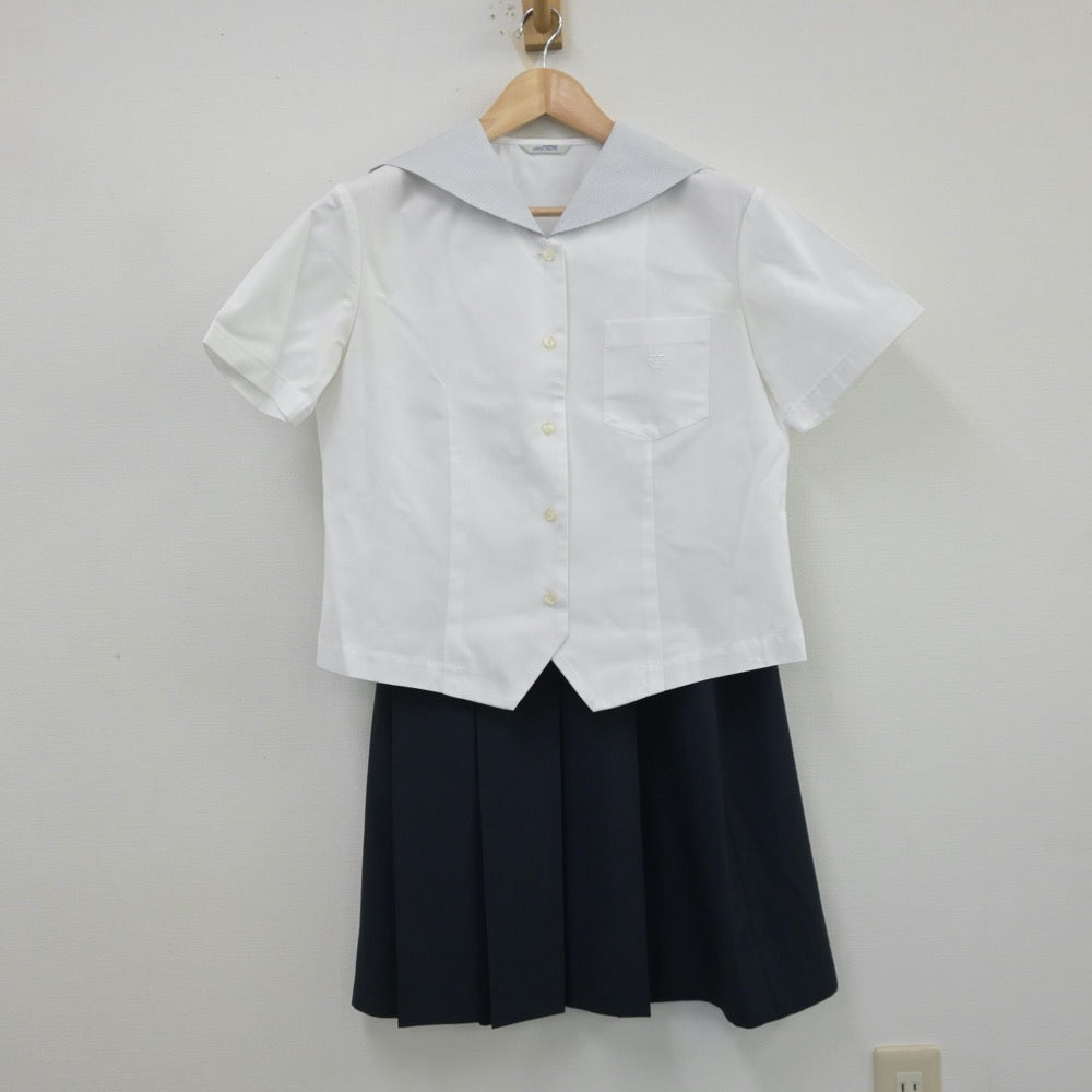 【中古】兵庫県 兵庫県立姫路飾西高等学校 女子制服 3点（セーラー服・スカート）sf013647