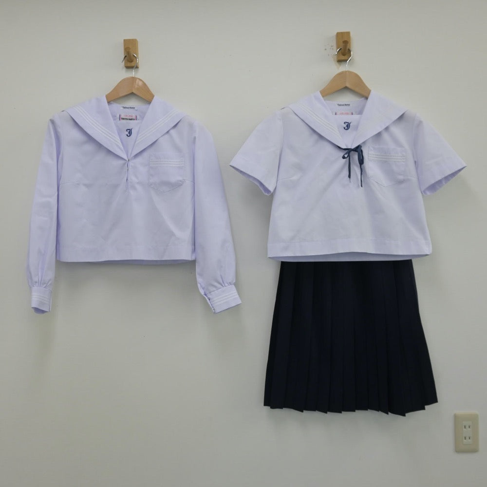 【中古】兵庫県 姫路市立城乾中学校 女子制服 4点（セーラー服・スカート）sf013648