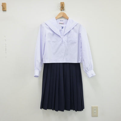 【中古】兵庫県 姫路市立城乾中学校 女子制服 4点（セーラー服・スカート）sf013649