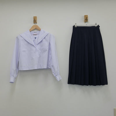 【中古】兵庫県 姫路市立城乾中学校 女子制服 4点（セーラー服・スカート）sf013649