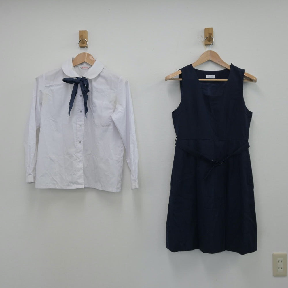 【中古】島根県 島根大学附属中学校 女子制服 4点（ブレザー・シャツ・ジャンパースカート）sf013653