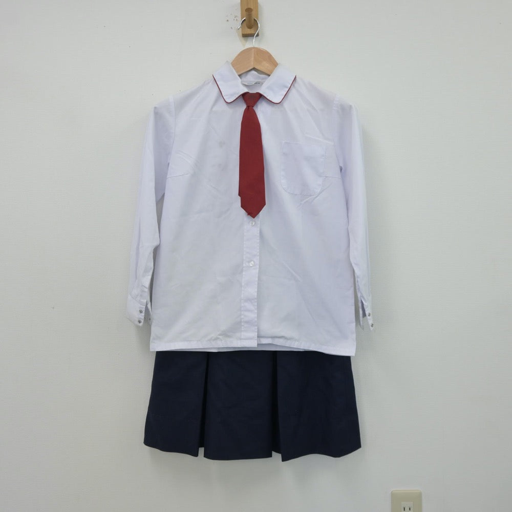 【中古】大阪府 赤坂台中学校 女子制服 5点（ブレザー・シャツ・ニット・スカート）sf013655