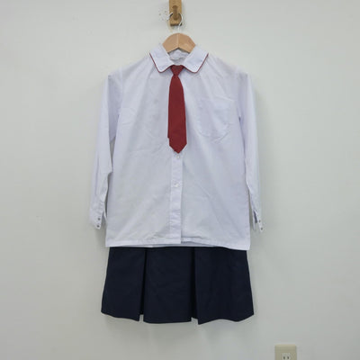 【中古】大阪府 赤坂台中学校 女子制服 5点（ブレザー・シャツ・ニット・スカート）sf013655