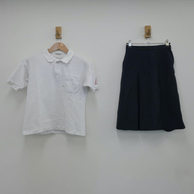 【中古】大阪府 清教学園高等学校 女子制服 2点（シャツ・スカート）sf013656