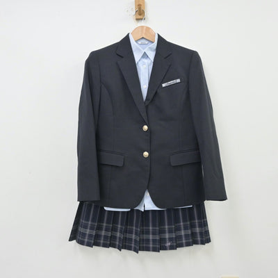 【中古】京都府 長岡京市第2中学校 女子制服 4点（ブレザー・シャツ・ニット・スカート）sf013665