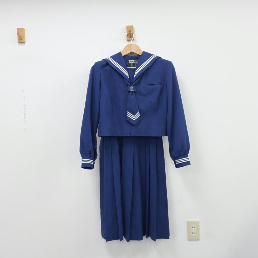 【中古】埼玉県 大相模中学校 女子制服 3点（セーラー服・ジャンパースカート）sf013669