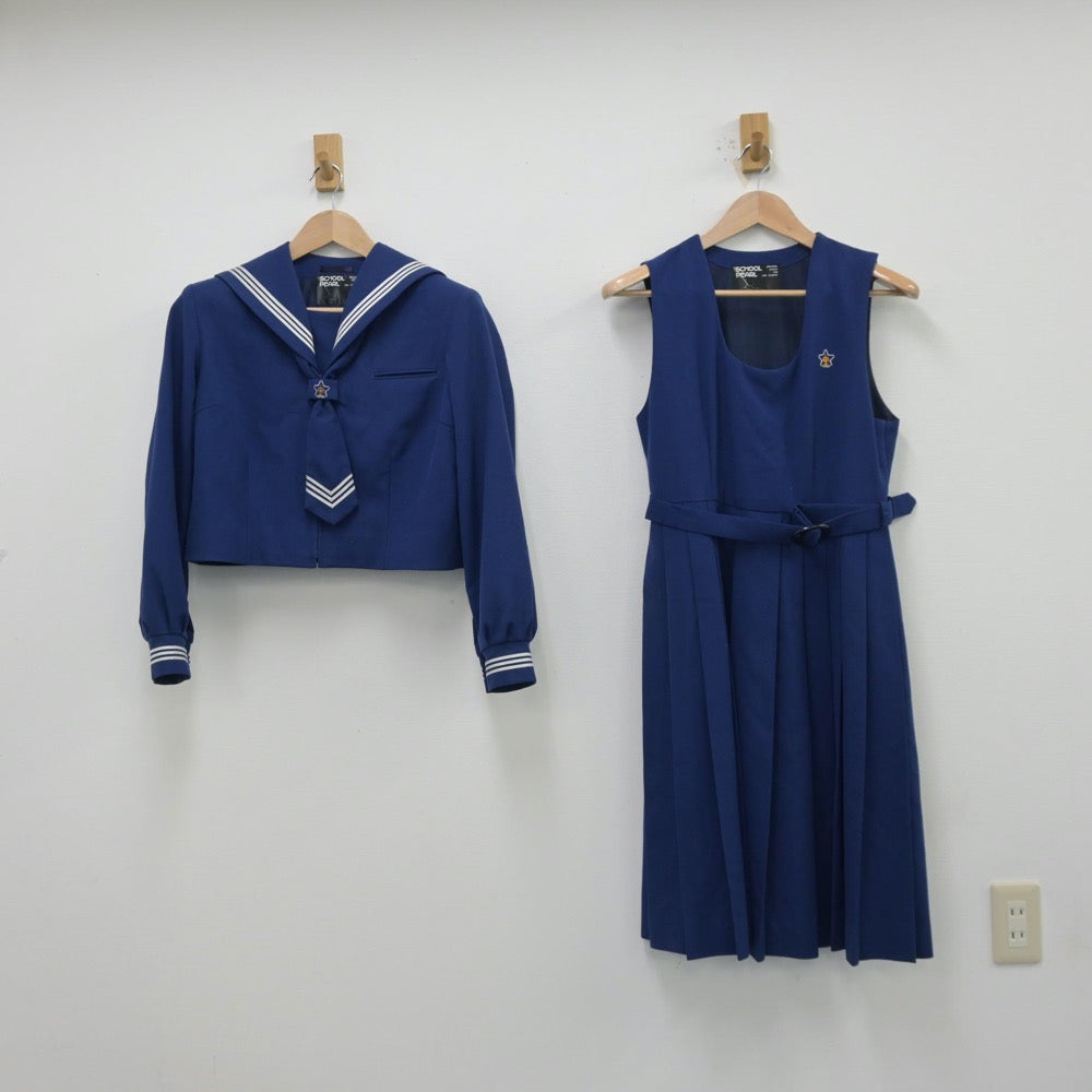 【中古】埼玉県 大相模中学校 女子制服 3点（セーラー服・ジャンパースカート）sf013671