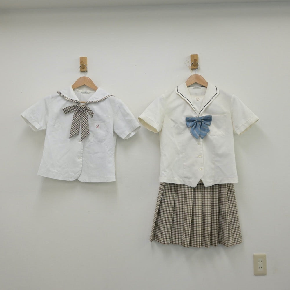 【中古】佐賀県 龍谷高等学校 女子制服 5点（セーラー服・スカート）sf013679