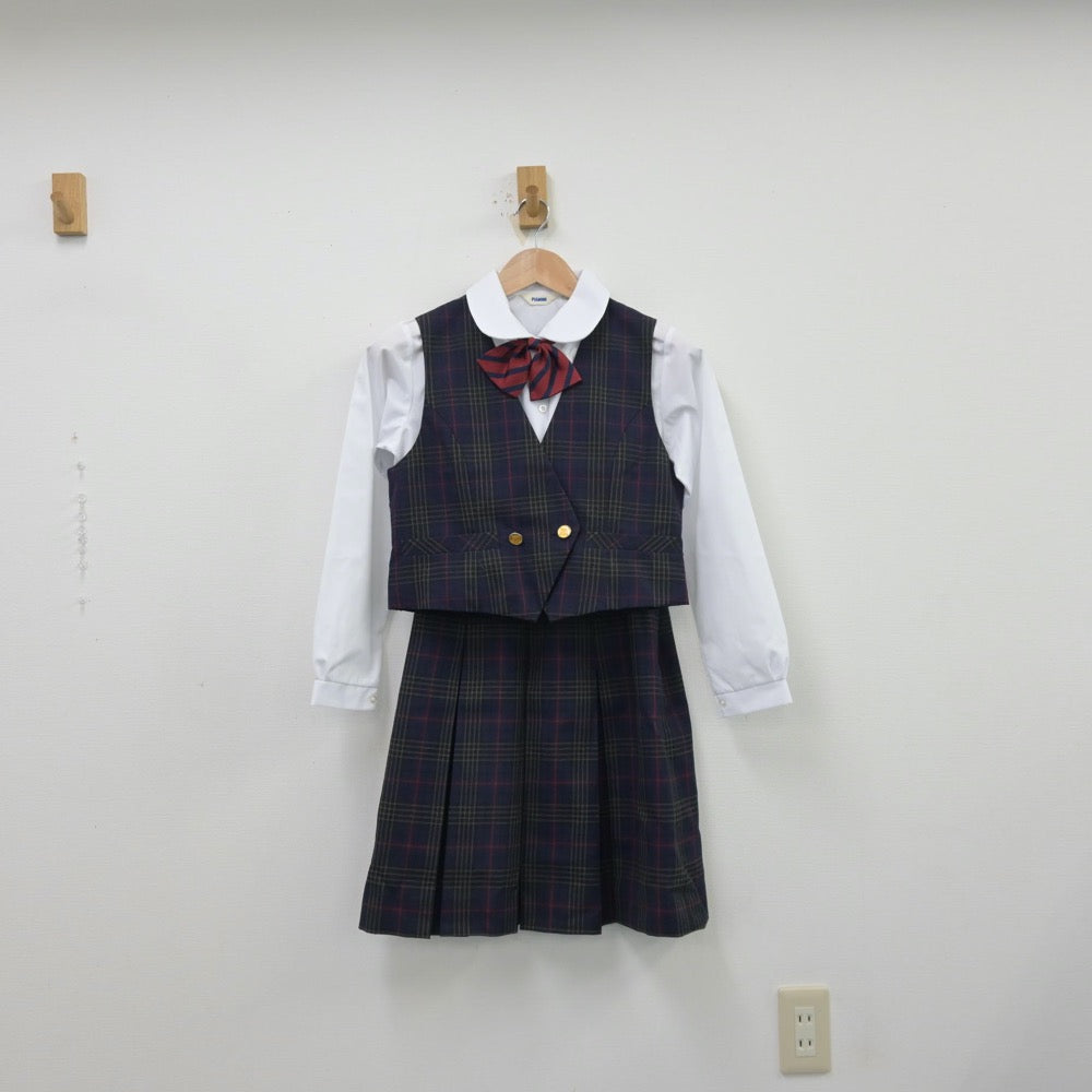 【中古】北海道 札幌北陽中学校 女子制服 5点（ブレザー・シャツ・ベスト・スカート）sf013684