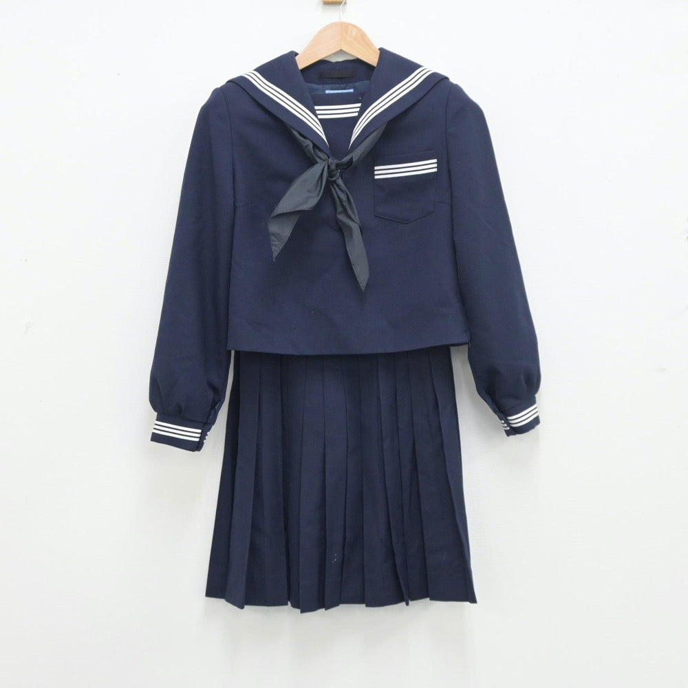 【中古】茨城県 茨城県立久慈中学校 女子制服 3点（セーラー服・スカート）sf013691