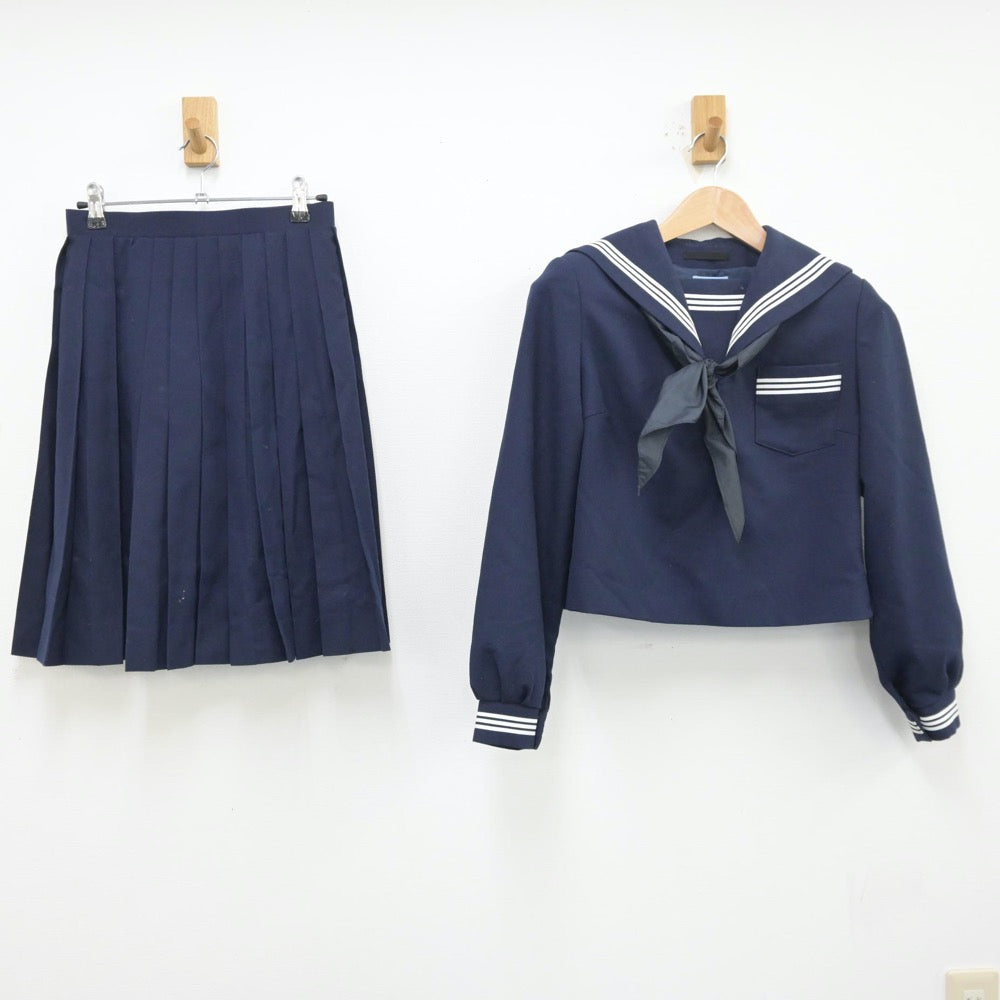 【中古】茨城県 茨城県立久慈中学校 女子制服 3点（セーラー服・スカート）sf013691