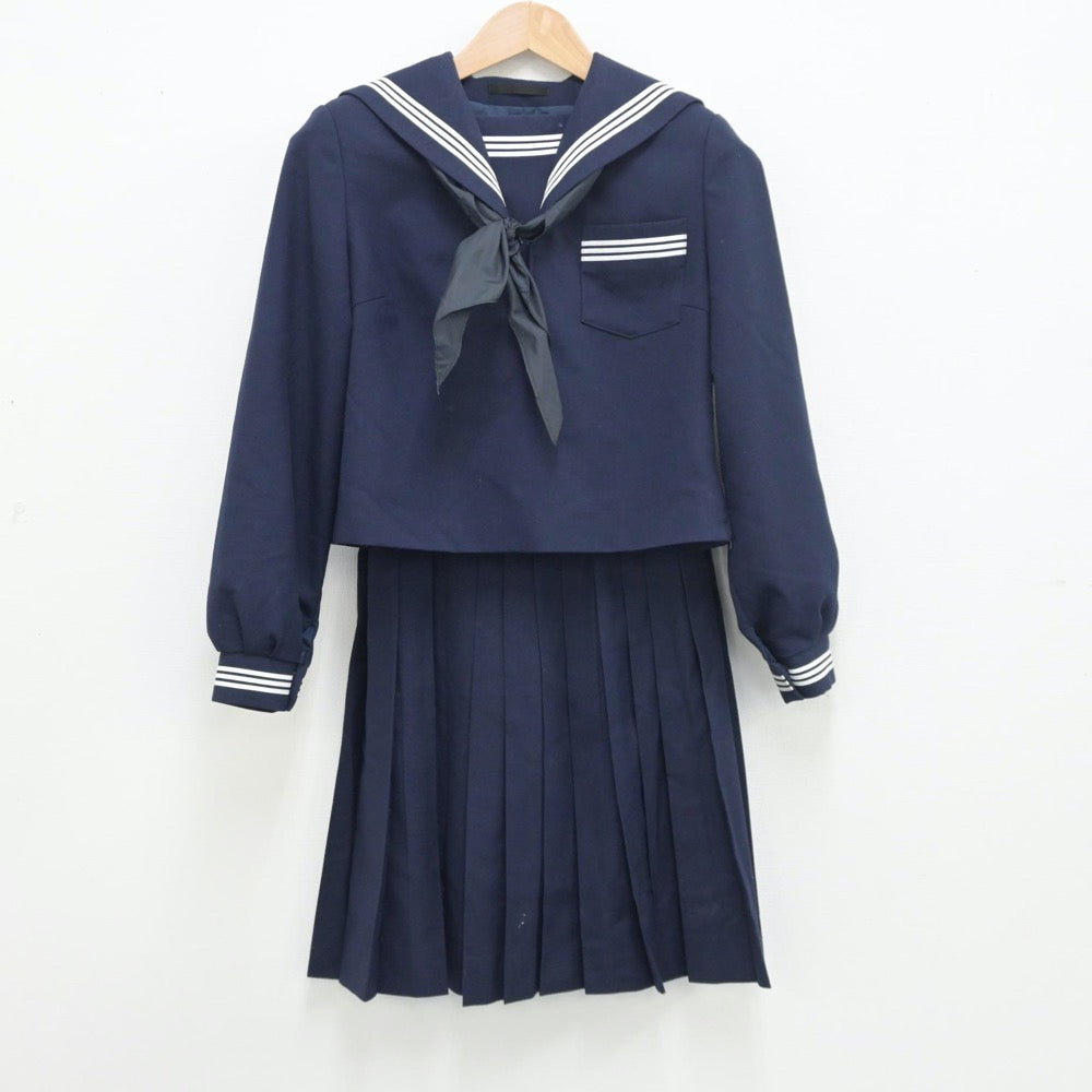 【中古】茨城県 茨城県立久慈中学校 女子制服 3点（セーラー服・スカート）sf013692