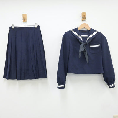 【中古】茨城県 茨城県立久慈中学校 女子制服 3点（セーラー服・スカート）sf013692