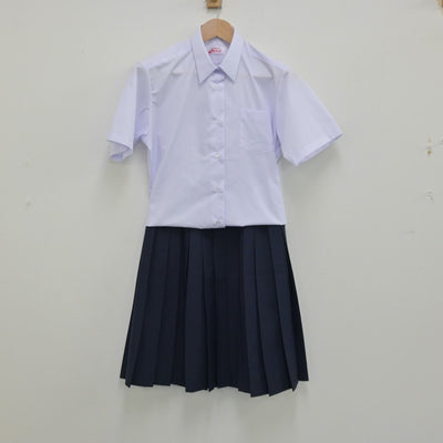 【中古】茨城県 茨城県立久慈中学校 女子制服 3点（シャツ・スカート）sf013694